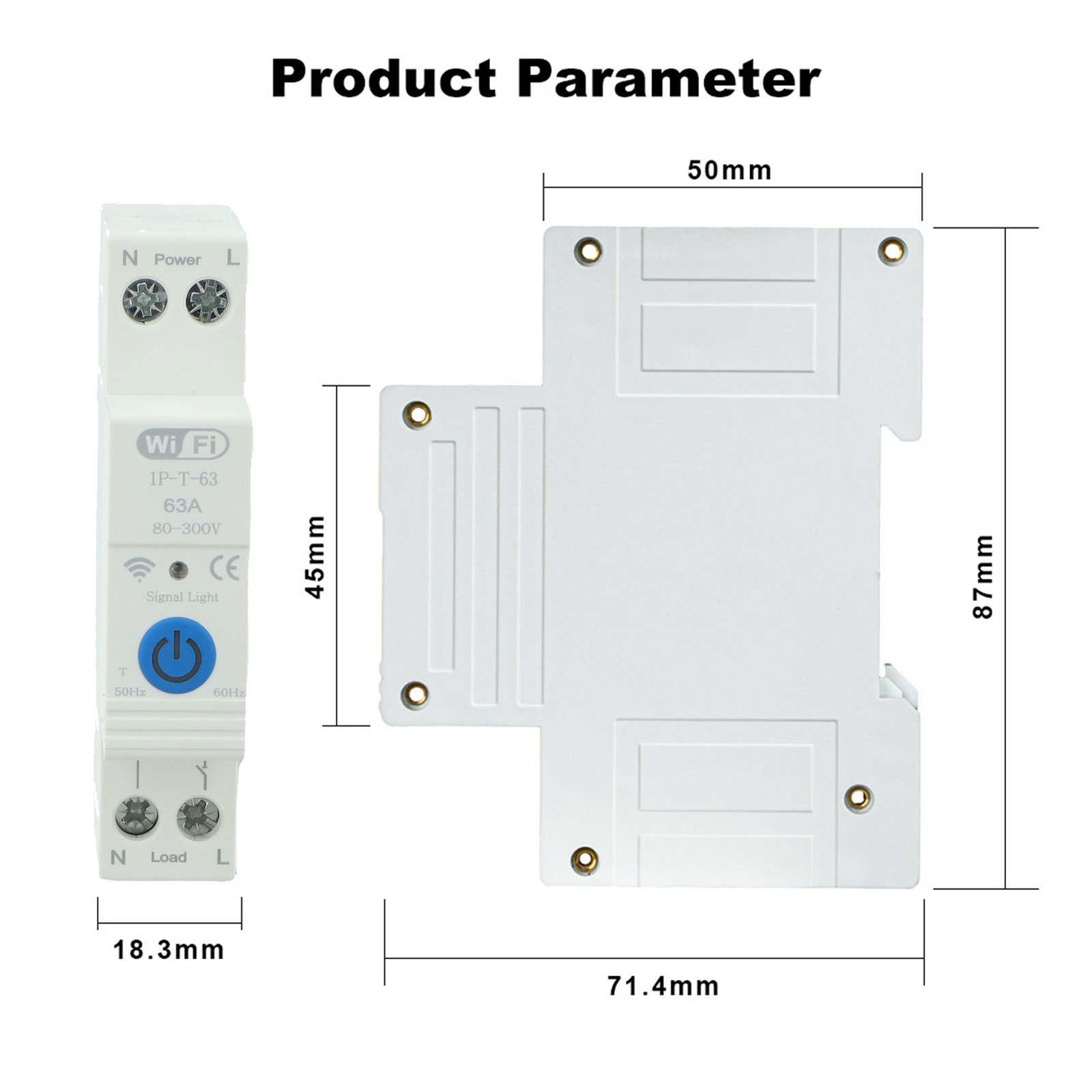 Smart Home Energy Management - Smart 63A Wifi Circuit Breaker with