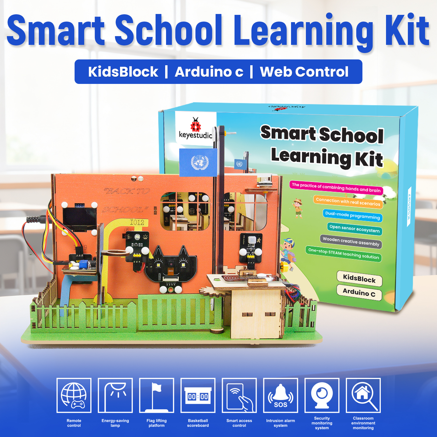 Smart Home Demo Kit - Keyestudio ESP32 DIY Smart School Learning