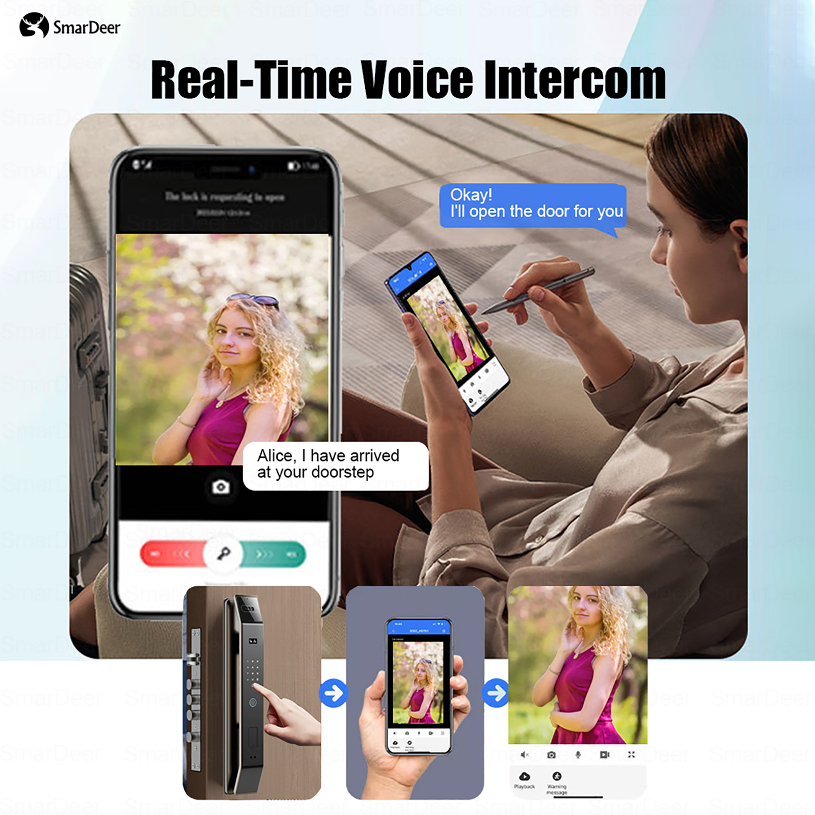 SmaerDeer Smart lock with Came - Wifi Doorbell Camera 리뷰 및 가격