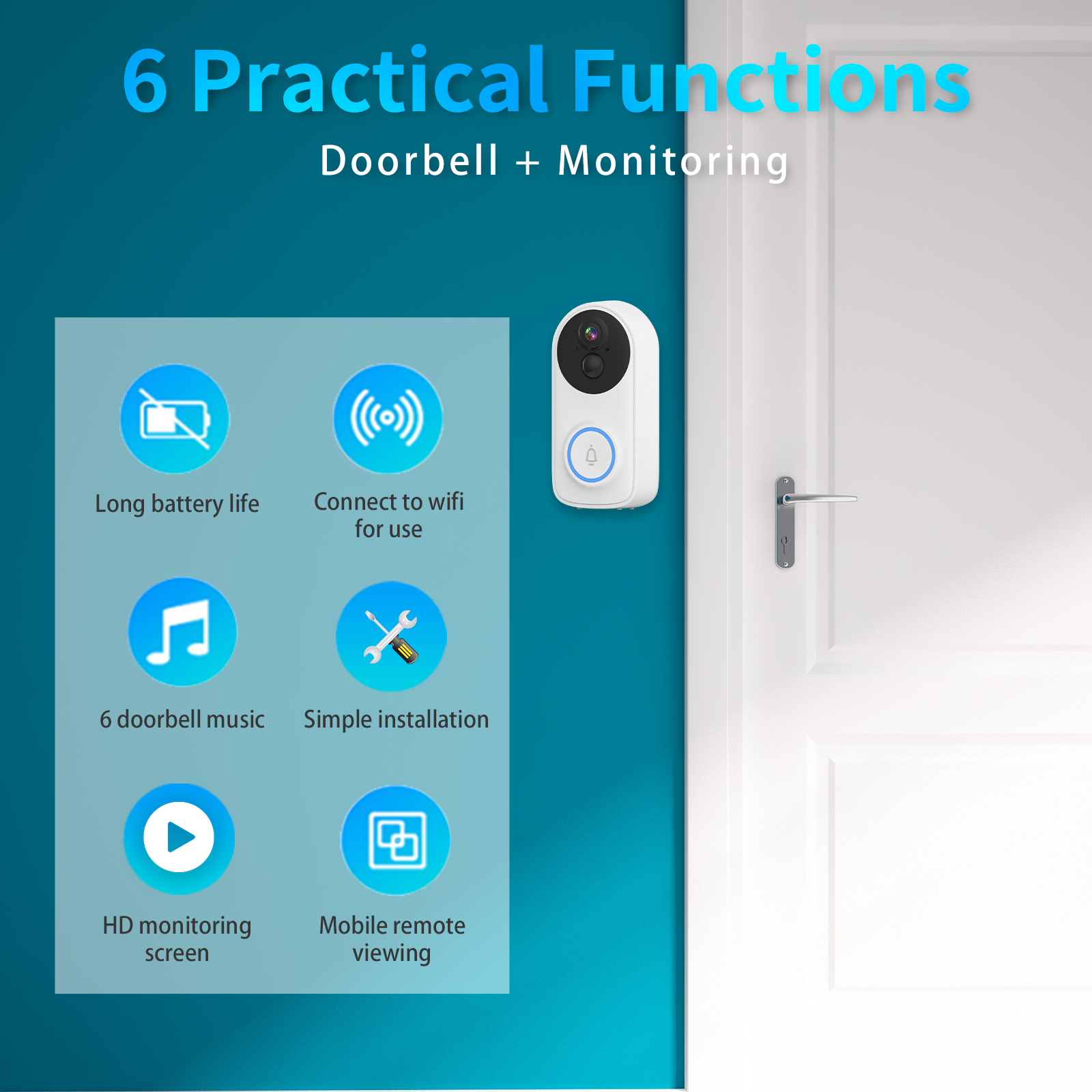 3MP 1296P iCsee APP Wireless W - Wifi Doorbell Camera 리뷰 및 가격