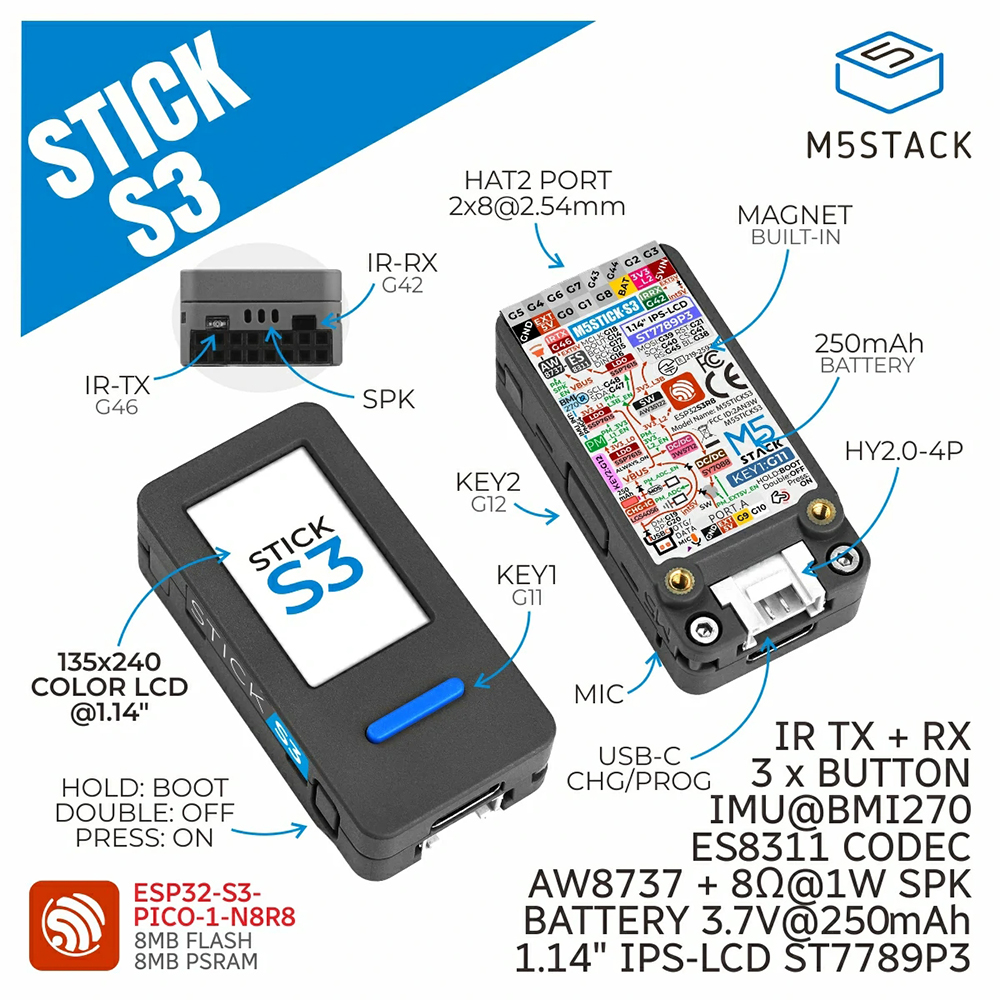 M5Stack M5StickS3 ESP32-S3 IoT - Smart Home Display 리뷰 및 가격