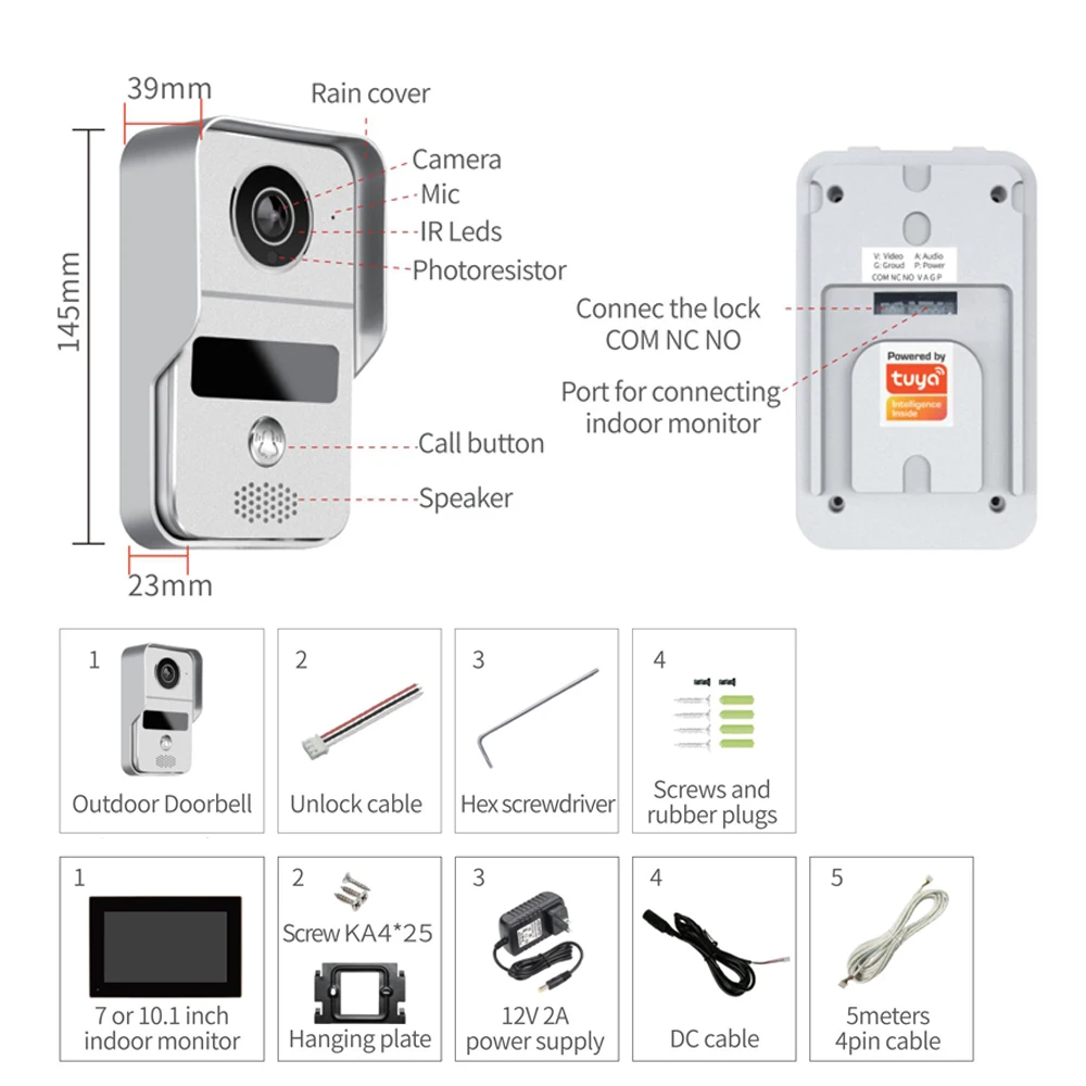 Door Intercom Doorbell, 10.1 I - Wifi Doorbell Camera 리뷰 및 가격