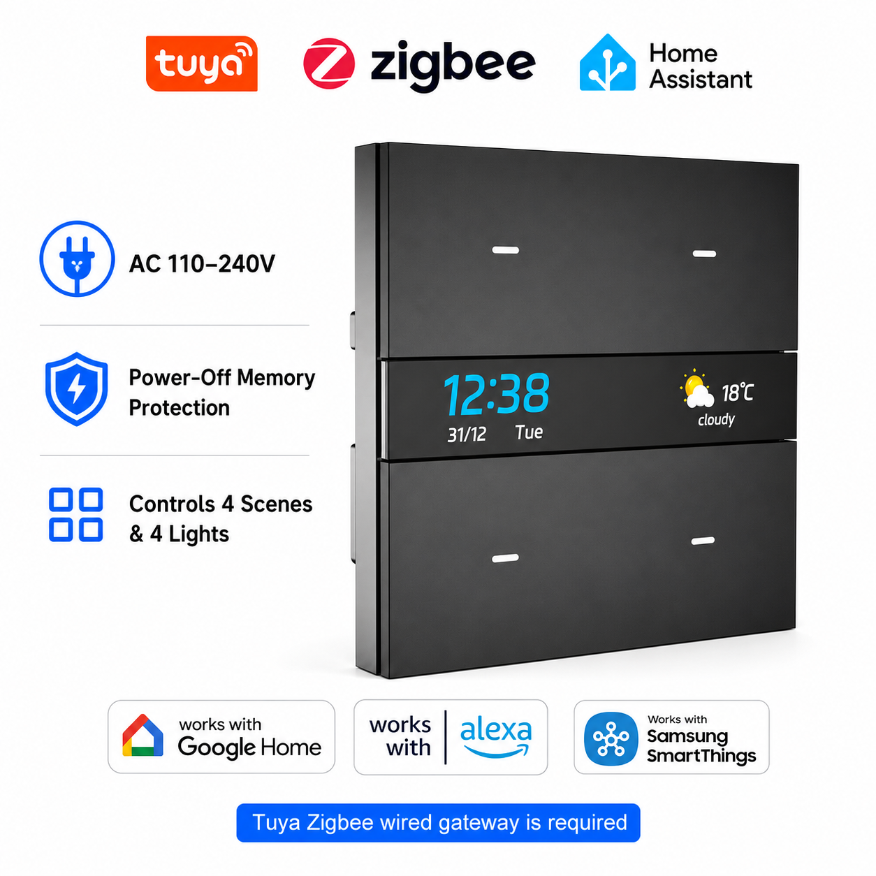 M8 Pro Zigbee Smart Switch Pan - Smart Home Control Panel 리뷰 및 가격
