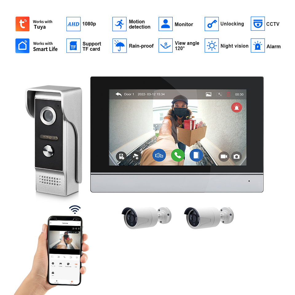 7Inch IPS Screen 2MP  Tuya Rem - Wifi Doorbell Camera 리뷰 및 가격