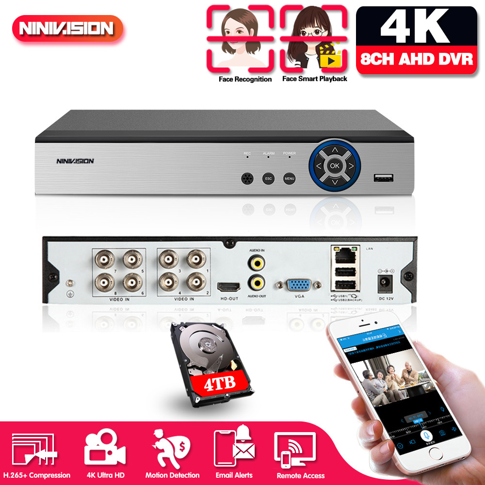 NINIVISION 8CH 4K AHD DVR AI H - Smart Home Microsoft 리뷰 및 가격