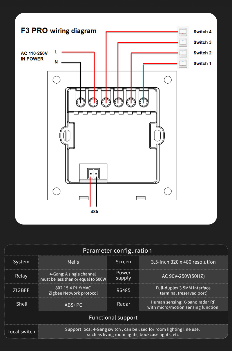 F3 Pro 3.5 Inch IPS Touch Pane - Smart Home Control Panel 리뷰 및 가격